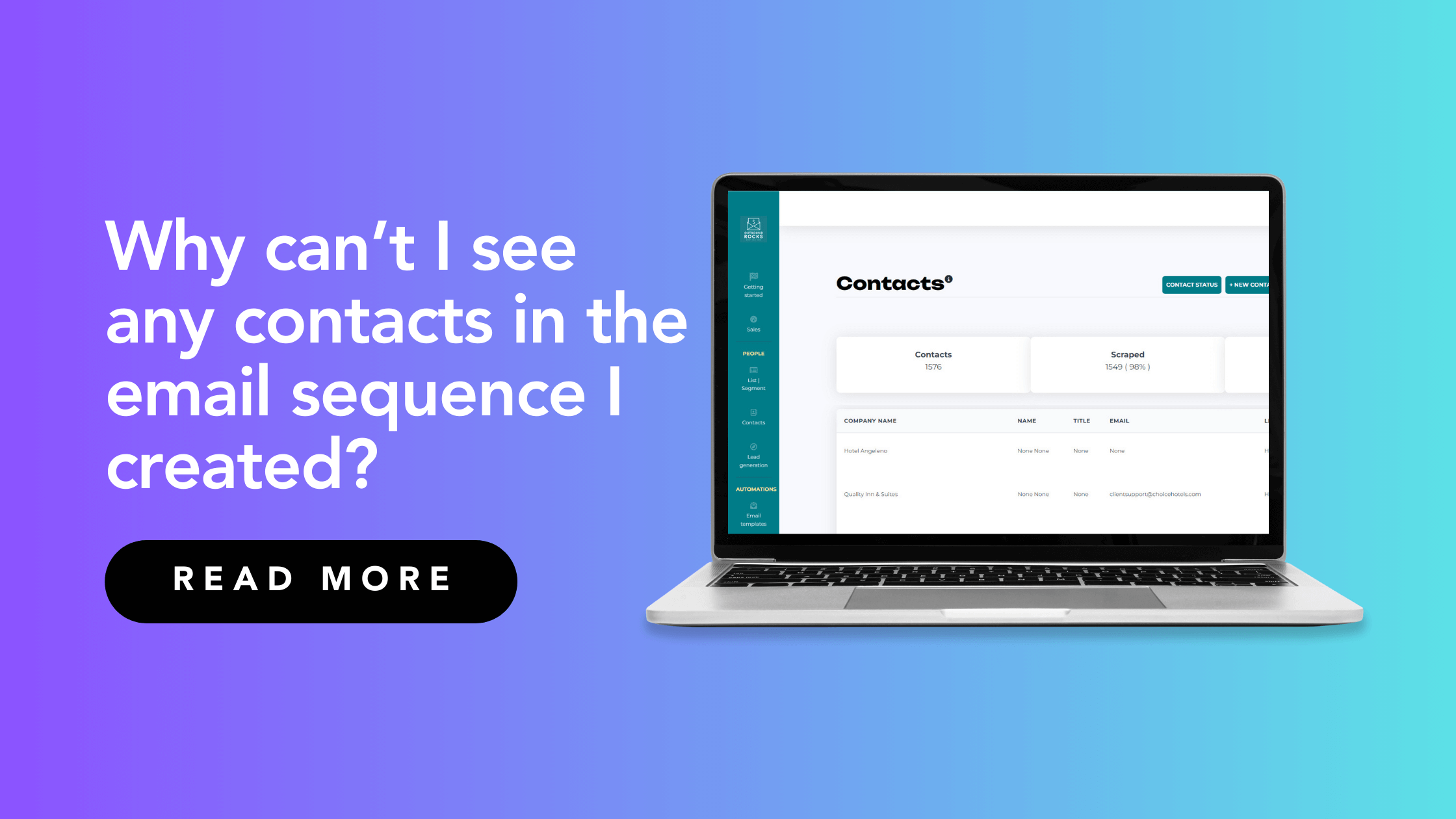 Why can’t I see any contacts in the email sequence I created?